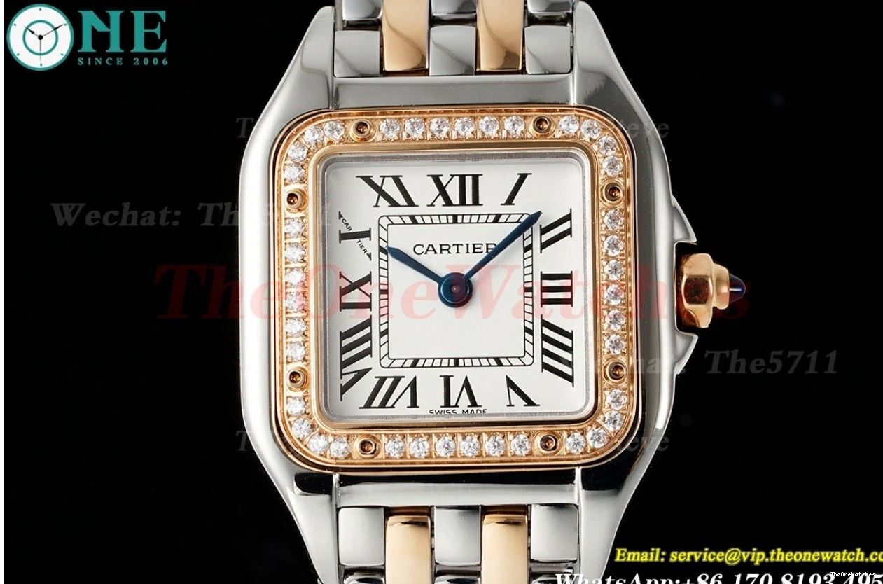 White RG Panthere AF Quartz Ladies Dia 22mm Secrete Small De SS 0521